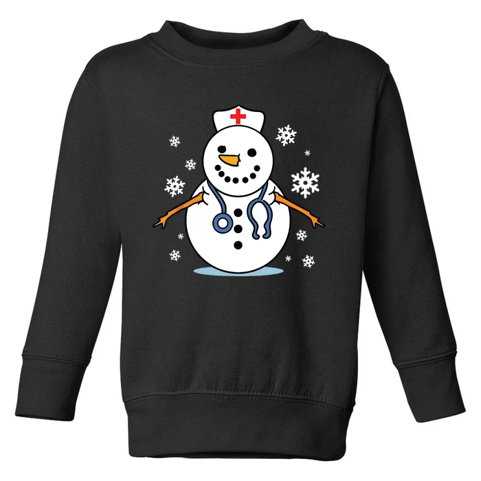 Nurse Snowman Nurse Christmas Toddler Sweatshirt