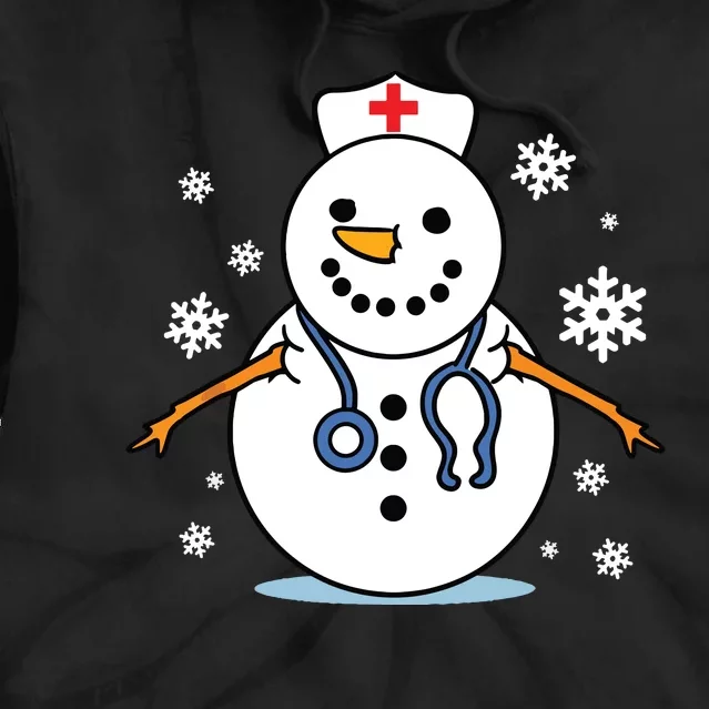 Nurse Snowman Nurse Christmas Tie Dye Hoodie