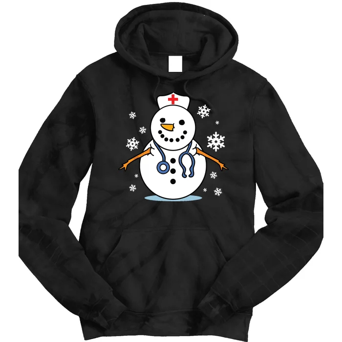 Nurse Snowman Nurse Christmas Tie Dye Hoodie