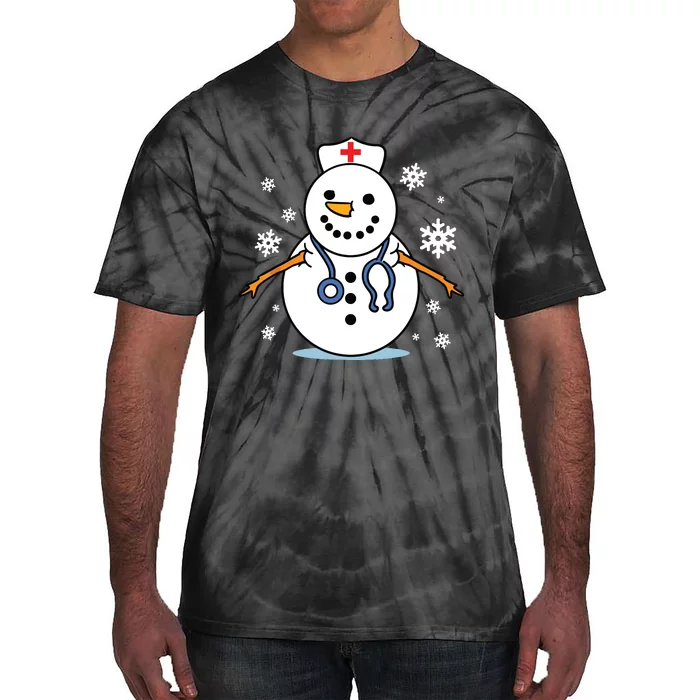 Nurse Snowman Nurse Christmas Tie-Dye T-Shirt