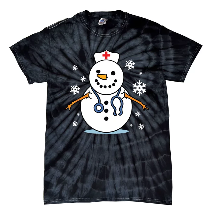 Nurse Snowman Nurse Christmas Tie-Dye T-Shirt