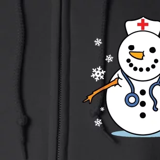 Nurse Snowman Nurse Christmas Full Zip Hoodie