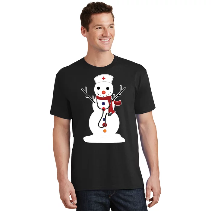 Nurse Snowman Nursing Rn Registered Funny Christmas Gifts T-Shirt