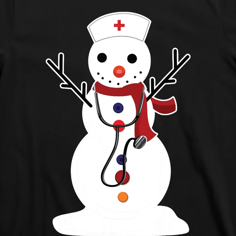 Nurse Snowman Nursing Rn Registered Funny Christmas Gifts T-Shirt