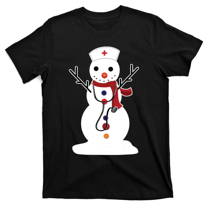 Nurse Snowman Nursing Rn Registered Funny Christmas Gifts T-Shirt