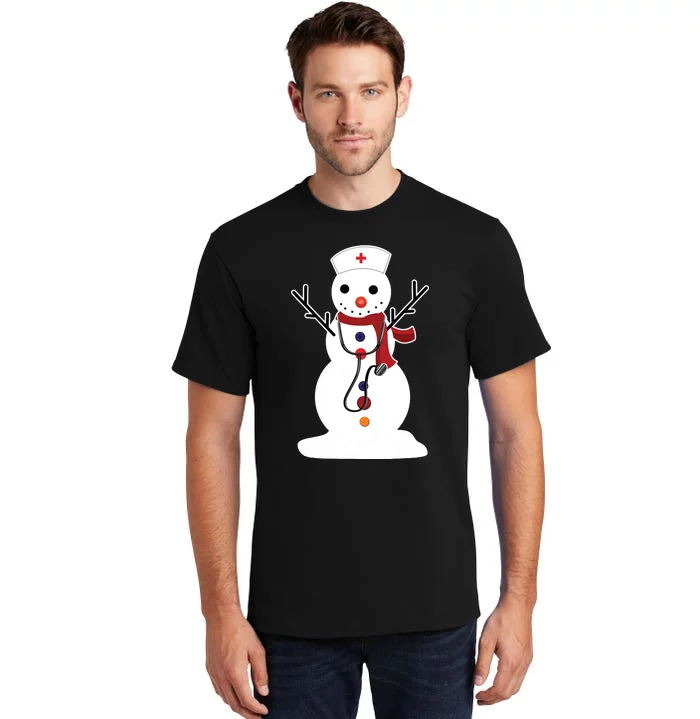 Nurse Snowman Nursing Rn Registered Funny Christmas Gifts Tall T-Shirt