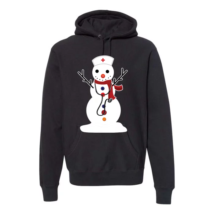 Nurse Snowman Nursing Rn Registered Funny Christmas Gifts Premium Hoodie