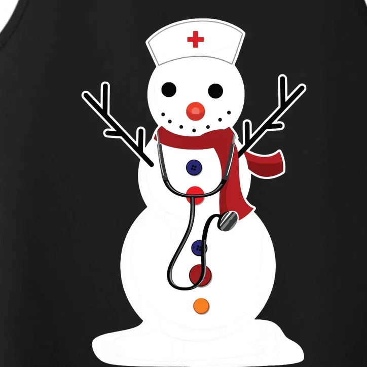 Nurse Snowman Nursing Rn Registered Funny Christmas Gifts Performance Tank