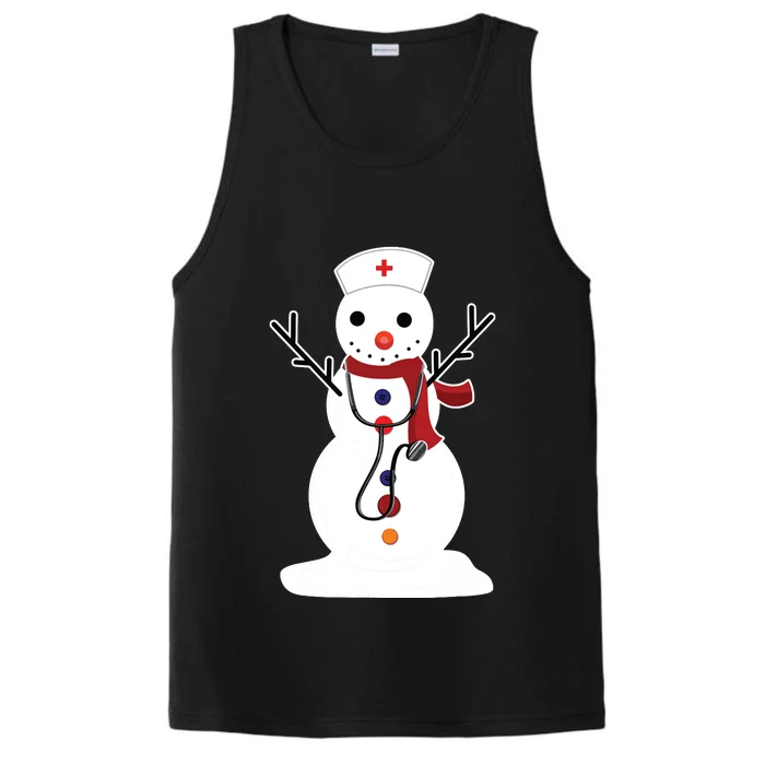 Nurse Snowman Nursing Rn Registered Funny Christmas Gifts Performance Tank