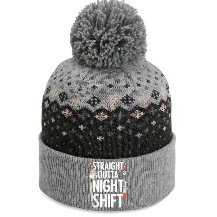 Night Shift Nurse For Men Women Emergency Registered Nurse The Baniff Cuffed Pom Beanie