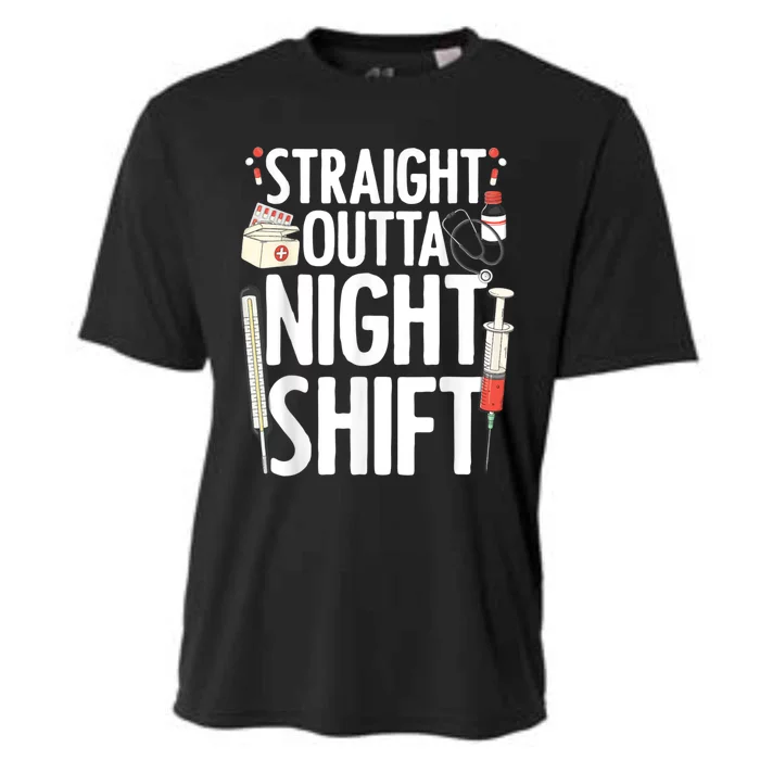 Night Shift Nurse For Men Women Emergency Registered Nurse Cooling Performance Crew T-Shirt