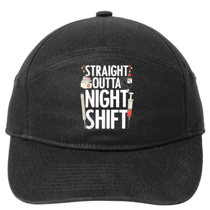 Night Shift Nurse For Men Women Emergency Registered Nurse 7-Panel Snapback Hat