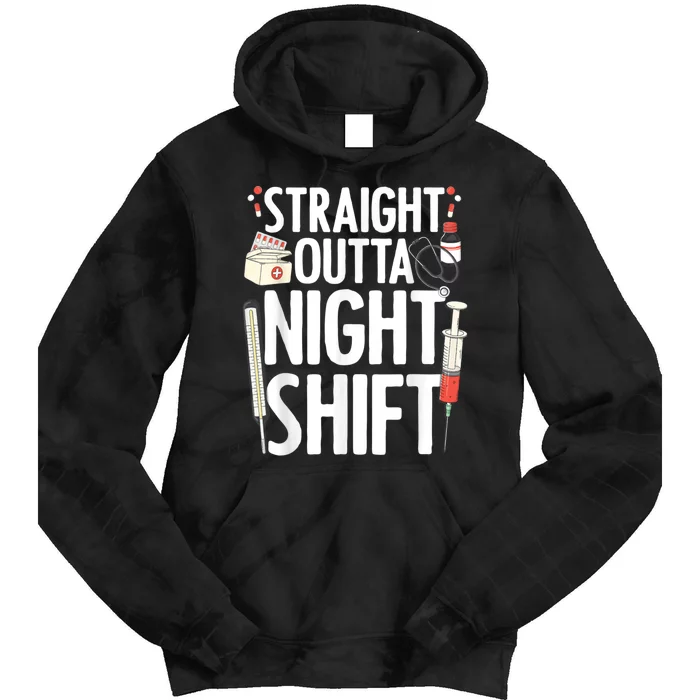 Night Shift Nurse For Men Women Emergency Registered Nurse Tie Dye Hoodie