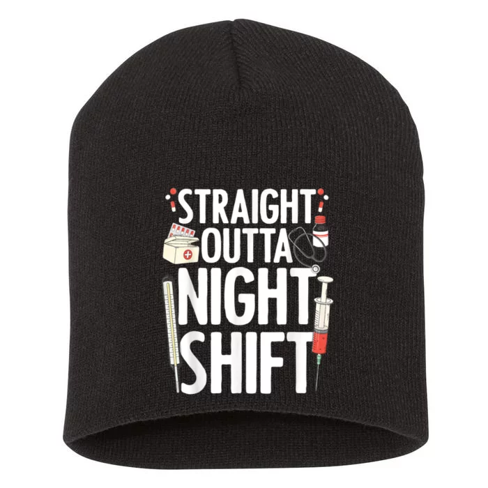 Night Shift Nurse For Men Women Emergency Registered Nurse Short Acrylic Beanie