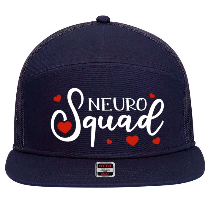 Neuro Squad Neurology Nurse Neuroscience Gift 7 Panel Mesh Trucker Snapback Hat