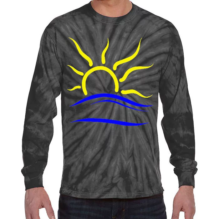 Naturist Symbol Nudist Tie-Dye Long Sleeve Shirt