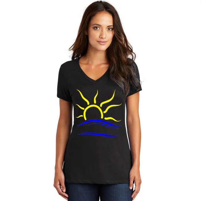 Naturist Symbol Nudist Women's V-Neck T-Shirt