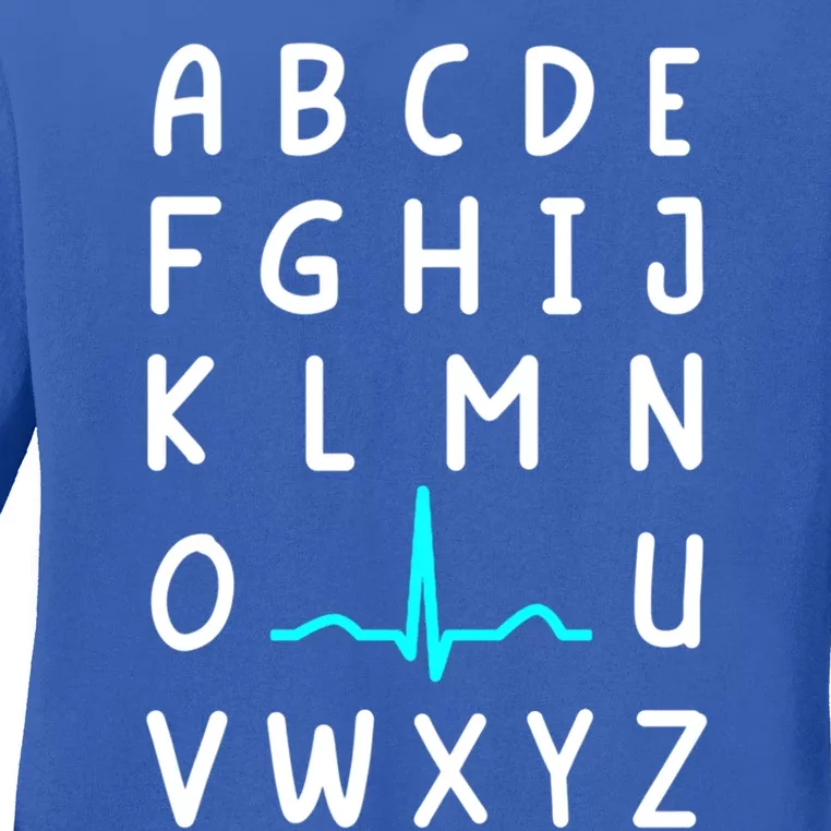 Nursing Student Nurse Pqrst Alphabet Ekg Funny Nurse Funny Gift Ladies Long Sleeve Shirt