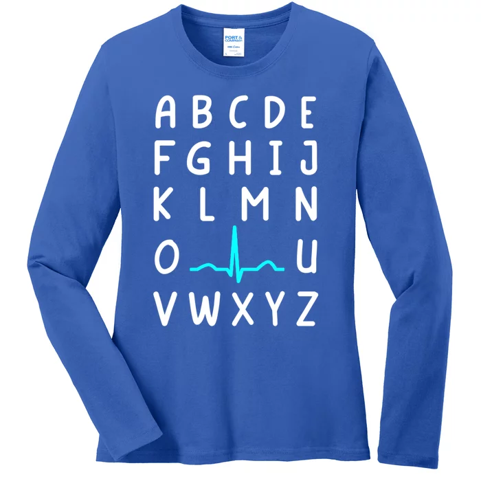 Nursing Student Nurse Pqrst Alphabet Ekg Funny Nurse Funny Gift Ladies Long Sleeve Shirt