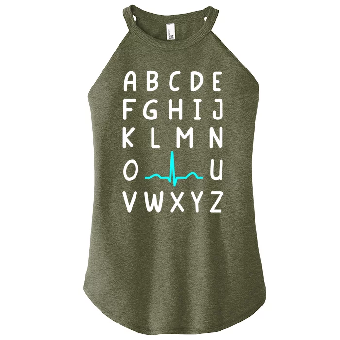 Nursing Student Nurse Pqrst Alphabet Ekg Funny Nurse Funny Gift Women’s Perfect Tri Rocker Tank