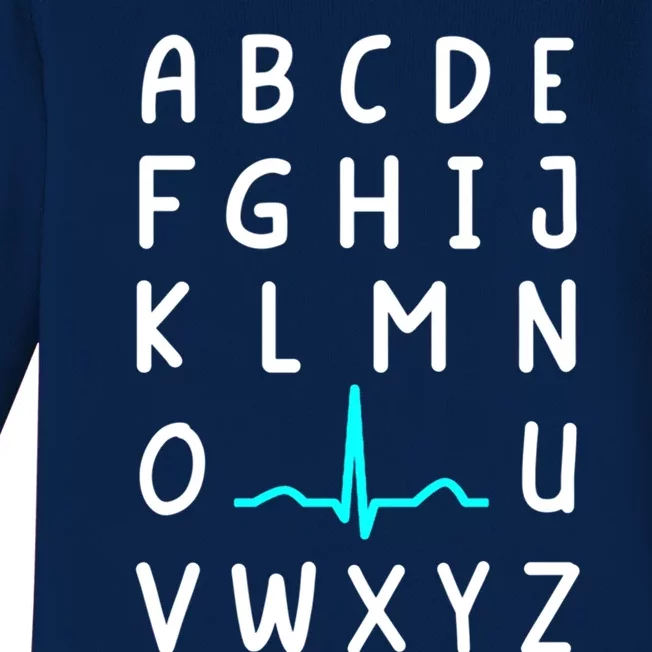 Nursing Student Nurse Pqrst Alphabet Ekg Funny Nurse Funny Gift Baby Long Sleeve Bodysuit