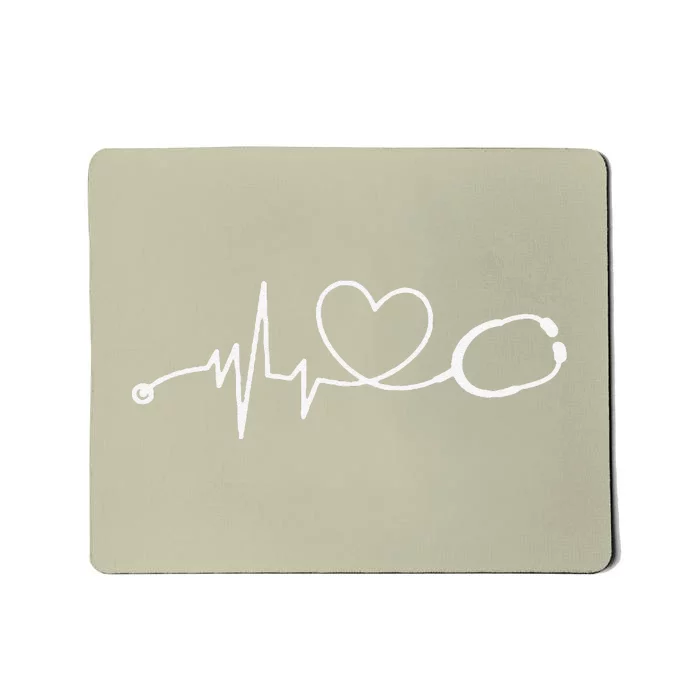 Nurse Stethoscope Nurse Life Heartbeat RN CNA Nurses Day Mousepad