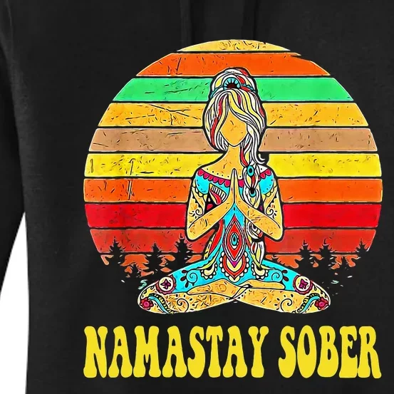 Namastay Sober Na Aa 12 Step Recovery Narcotics Anonymous Women's Pullover Hoodie