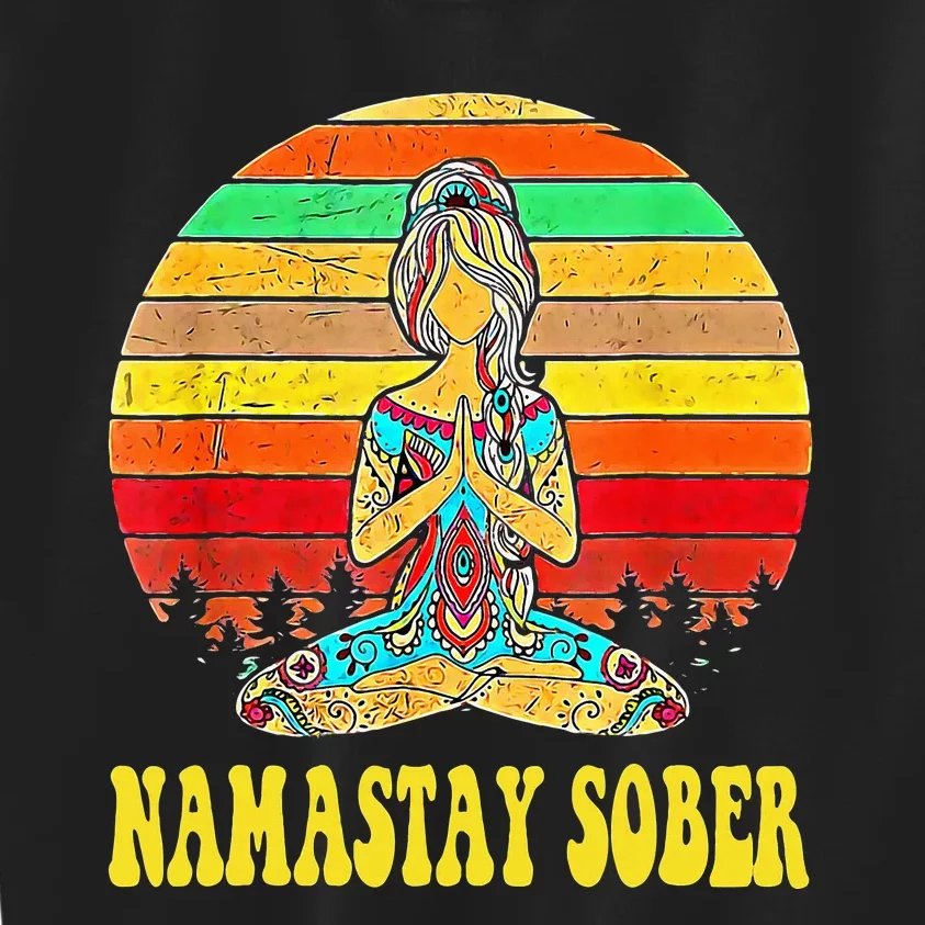 Namastay Sober Na Aa 12 Step Recovery Narcotics Anonymous Kids Sweatshirt