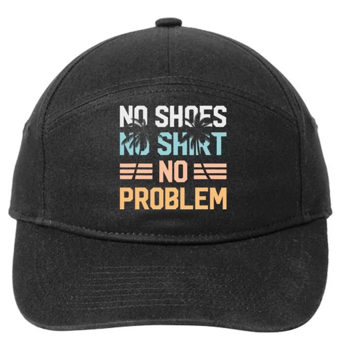 No Shoes No Problem Coconut Tree Country Music 7-Panel Snapback Hat