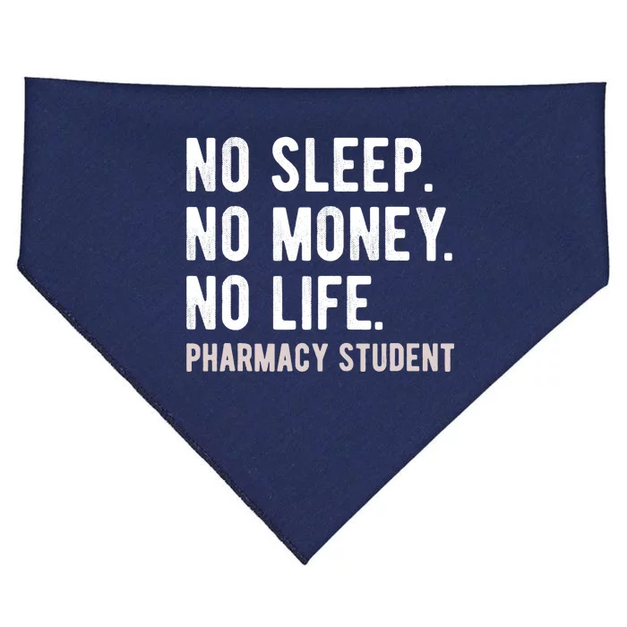 No Sleep No Money No Life Pharmacy Student Funny PharmD Gag USA-Made Doggie Bandana