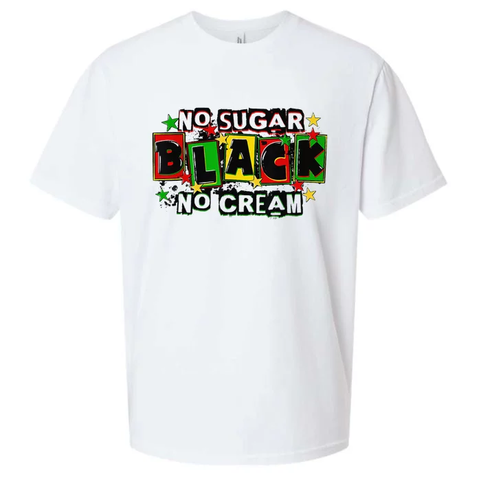 No Sugar No Cream Black Coffee Juneteenth Freedom Day Sueded Cloud Jersey T-Shirt