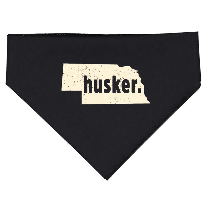 Nebraska State Nickname Husker Distressed USA-Made Doggie Bandana