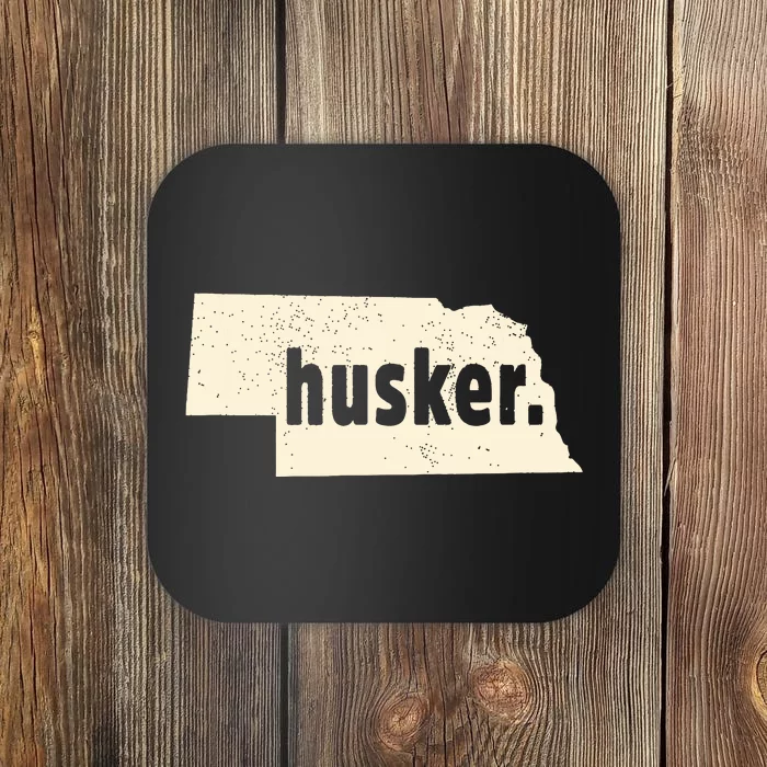 Nebraska State Nickname Husker Distressed Coaster