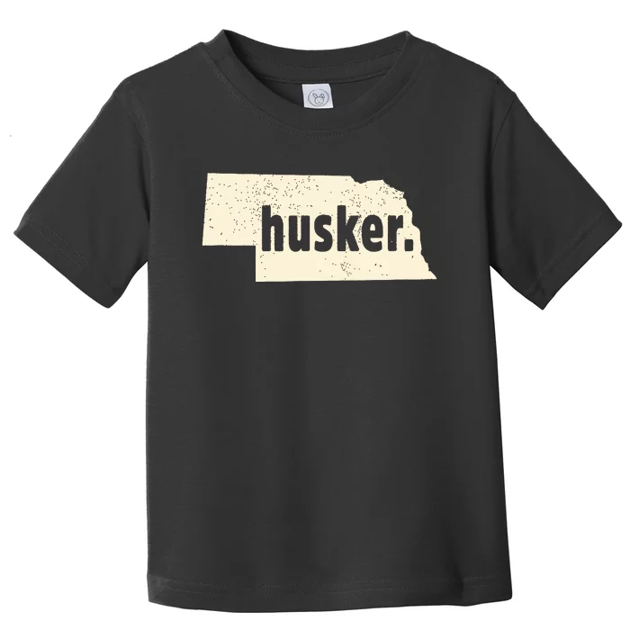 Nebraska State Nickname Husker Distressed Toddler T-Shirt