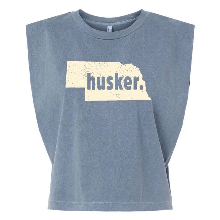 Nebraska State Nickname Husker Distressed Garment-Dyed Women's Muscle Tee