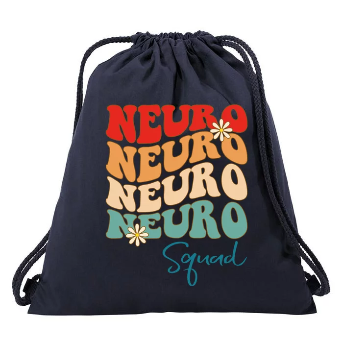 Neuro Squad Nurse Neurology Groovy Medical Neuroscience Gift Drawstring Bag