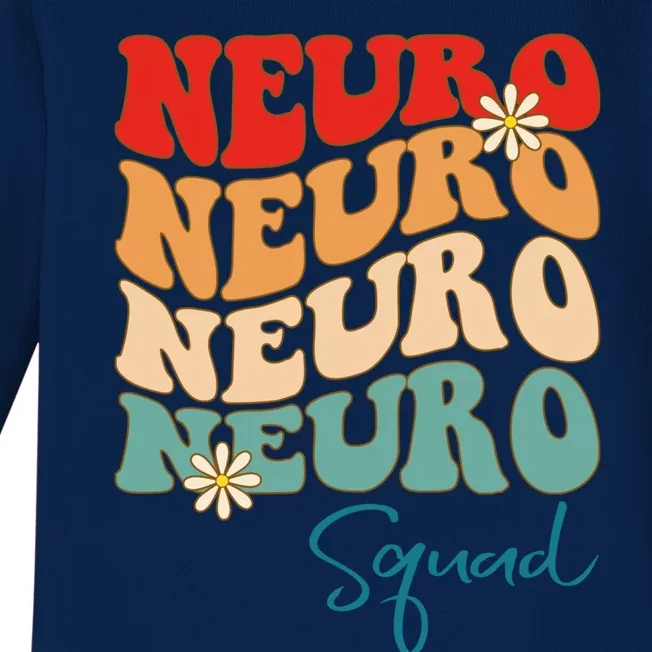 Neuro Squad Nurse Neurology Groovy Medical Neuroscience Gift Baby Long Sleeve Bodysuit