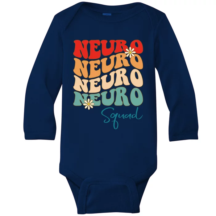 Neuro Squad Nurse Neurology Groovy Medical Neuroscience Gift Baby Long Sleeve Bodysuit