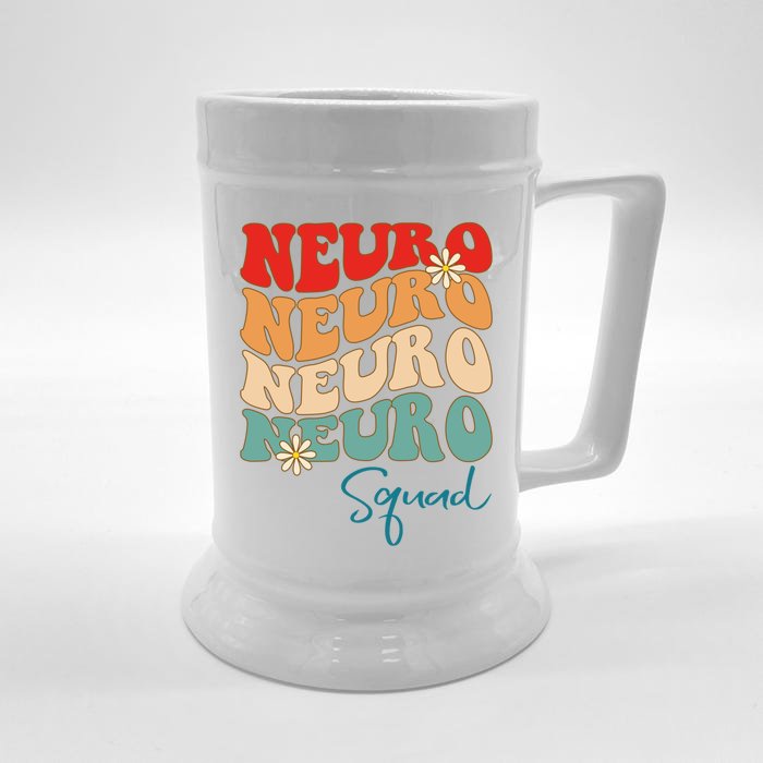 Neuro Squad Nurse Neurology Groovy Medical Neuroscience Gift Front & Back Beer Stein