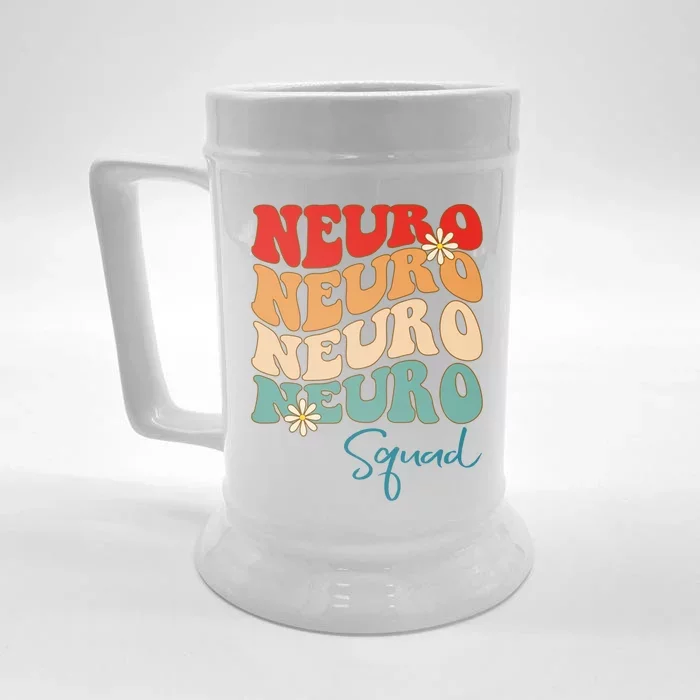 Neuro Squad Nurse Neurology Groovy Medical Neuroscience Gift Front & Back Beer Stein