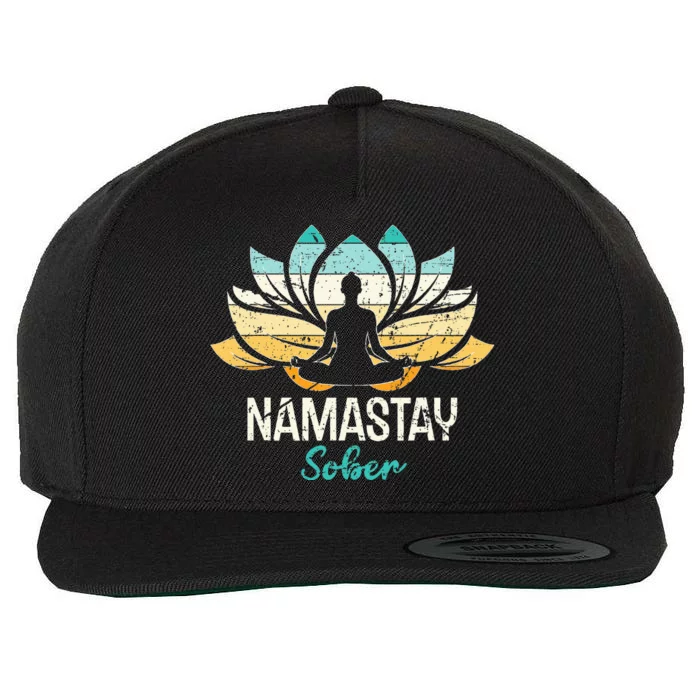 Namastay Sober NA AA 12 Step Recovery Wool Snapback Cap