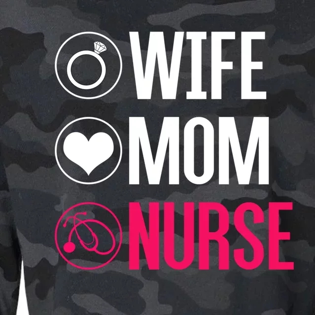 Nursery Stethoscope Nursing Gift Wife Mom Nurse Gift Cropped Pullover Crew