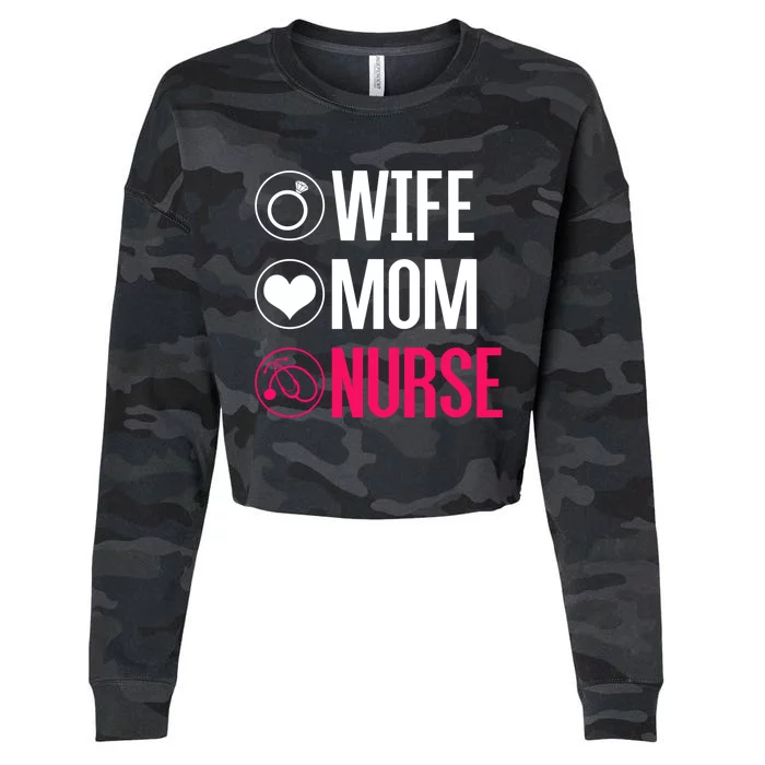 Nursery Stethoscope Nursing Gift Wife Mom Nurse Gift Cropped Pullover Crew