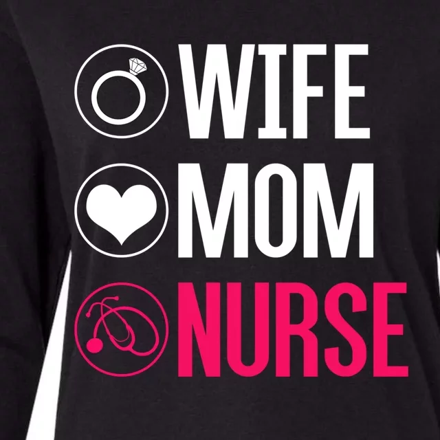 Nursery Stethoscope Nursing Gift Wife Mom Nurse Gift Womens Cotton Relaxed Long Sleeve T-Shirt