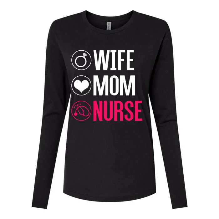 Nursery Stethoscope Nursing Gift Wife Mom Nurse Gift Womens Cotton Relaxed Long Sleeve T-Shirt