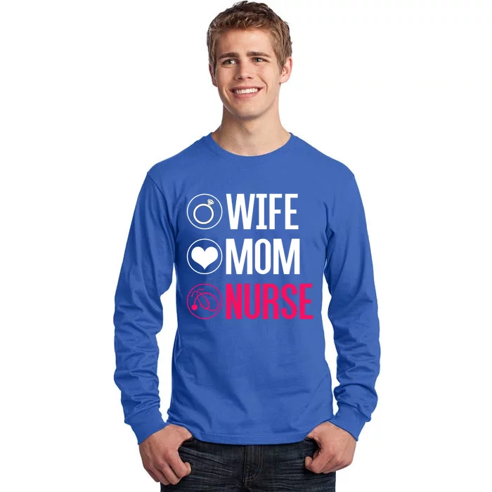 Nursery Stethoscope Nursing Gift Wife Mom Nurse Gift Tall Long Sleeve T-Shirt