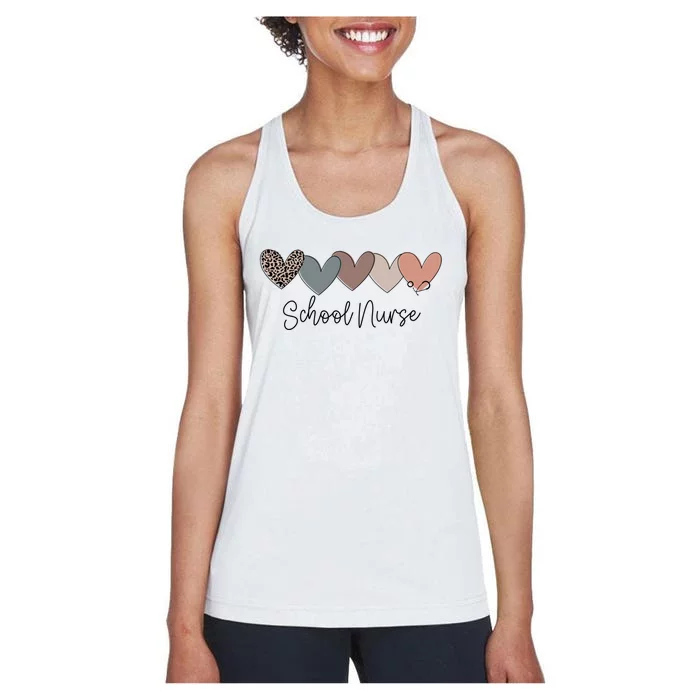 Novelty School Nurse Life Heart Love Nurse Week Gift Women's Racerback Tank