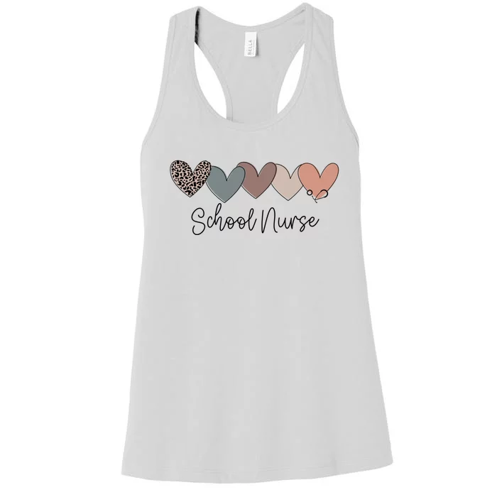 Novelty School Nurse Life Heart Love Nurse Week Gift Women's Racerback Tank