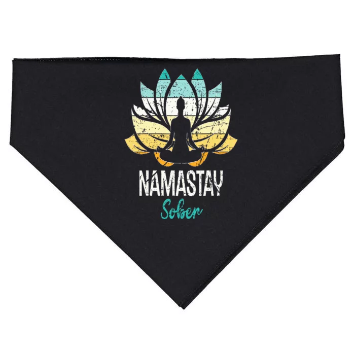 Namastay Sober NA AA 12 Step Recovery Narcotics Anonymous USA-Made Doggie Bandana