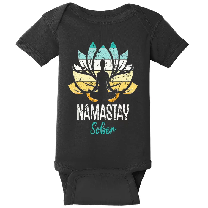 Namastay Sober NA AA 12 Step Recovery Narcotics Anonymous Baby Bodysuit